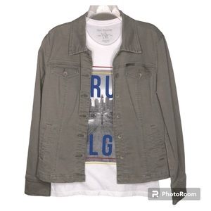 Calvin Klein Jeans Khaki Button Front Jacket Size L